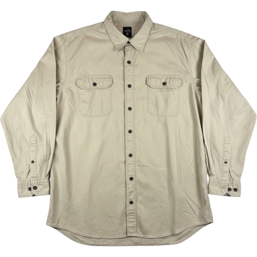 RedHead Mens 2XLT Khaki Tan Long Sleeve Button Down Utility Work Shirt Tall